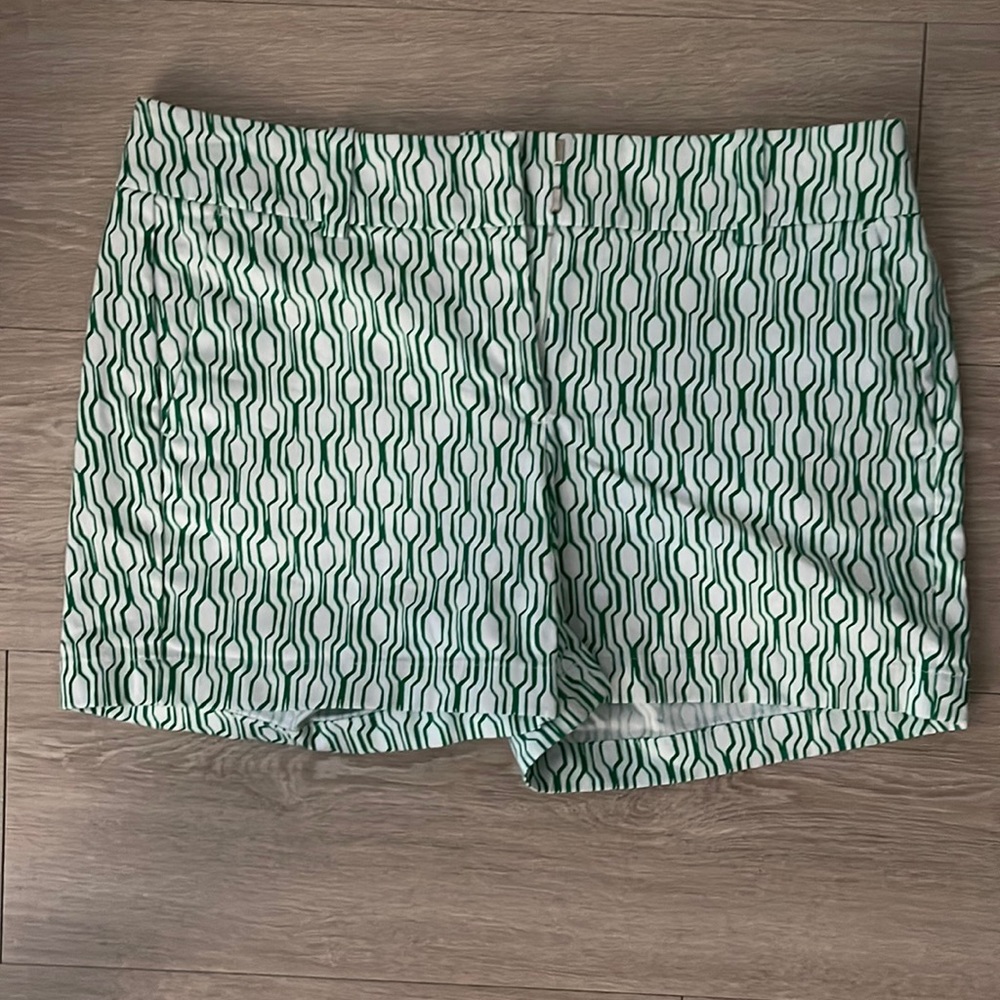 Green and white Ann Taylor city shorts